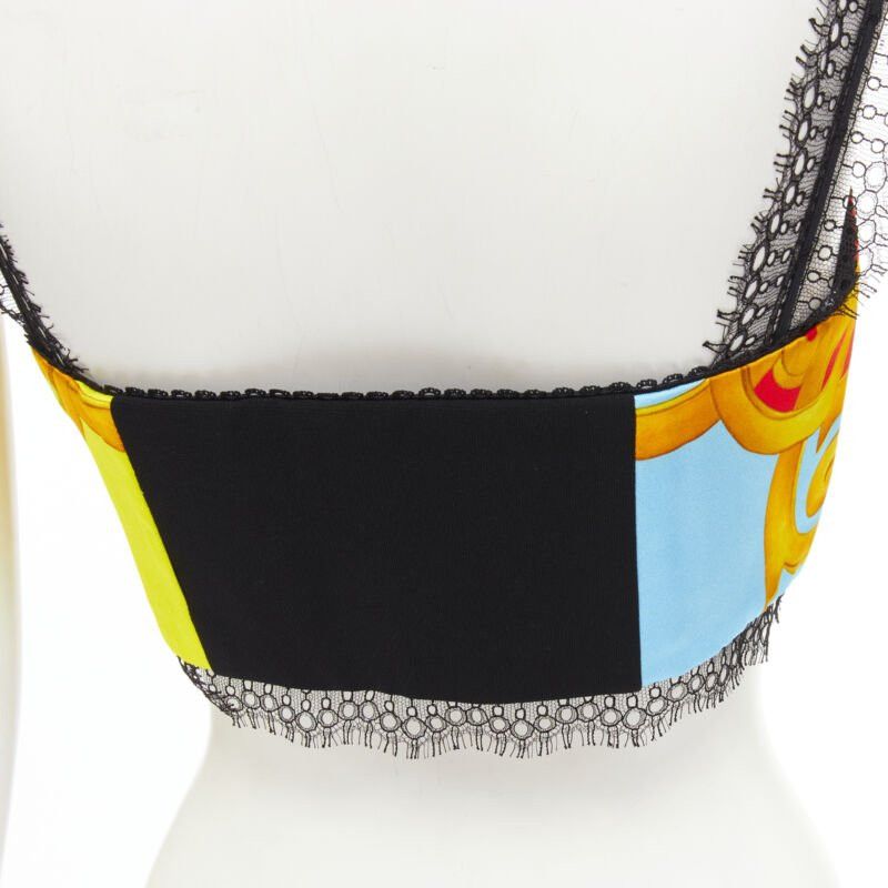 Versace new VERSACE Barocco Acanthus Pop lace boned bustier bralette crop top XS IT38 Size XS / US 0-2 / IT 36-38 - 8 Thumbnail