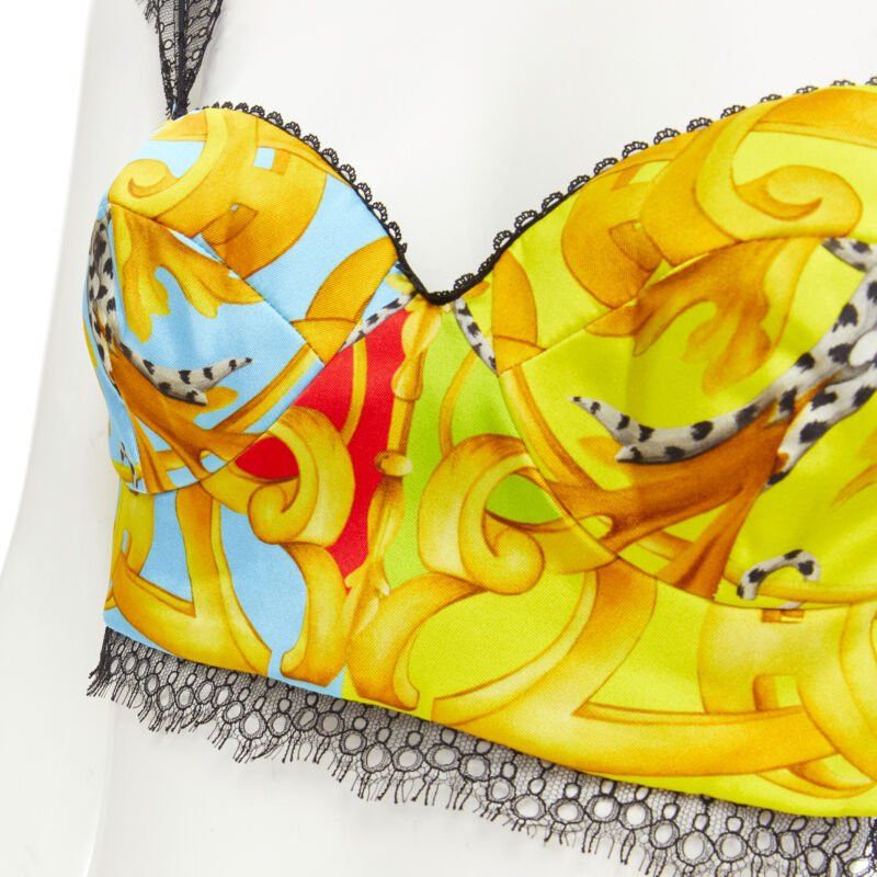 Versace new VERSACE Barocco Acanthus Pop lace boned bustier bralette crop top XS IT38 Size XS / US 0-2 / IT 36-38 - 2 Thumbnail