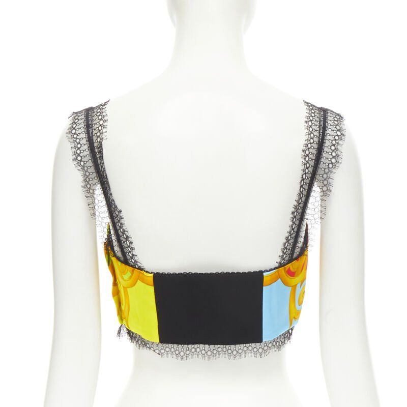 Versace new VERSACE Barocco Acanthus Pop lace boned bustier bralette crop top XS IT38 Size XS / US 0-2 / IT 36-38 - 5 Thumbnail