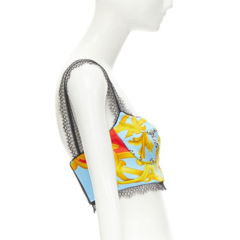 Versace new VERSACE Barocco Acanthus Pop lace boned bustier bralette crop top XS IT38 Size XS / US 0-2 / IT 36-38 - 4 Thumbnail