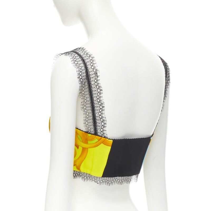 Versace new VERSACE Barocco Acanthus Pop lace boned bustier bralette crop top XS IT38 Size XS / US 0-2 / IT 36-38 - 6 Thumbnail