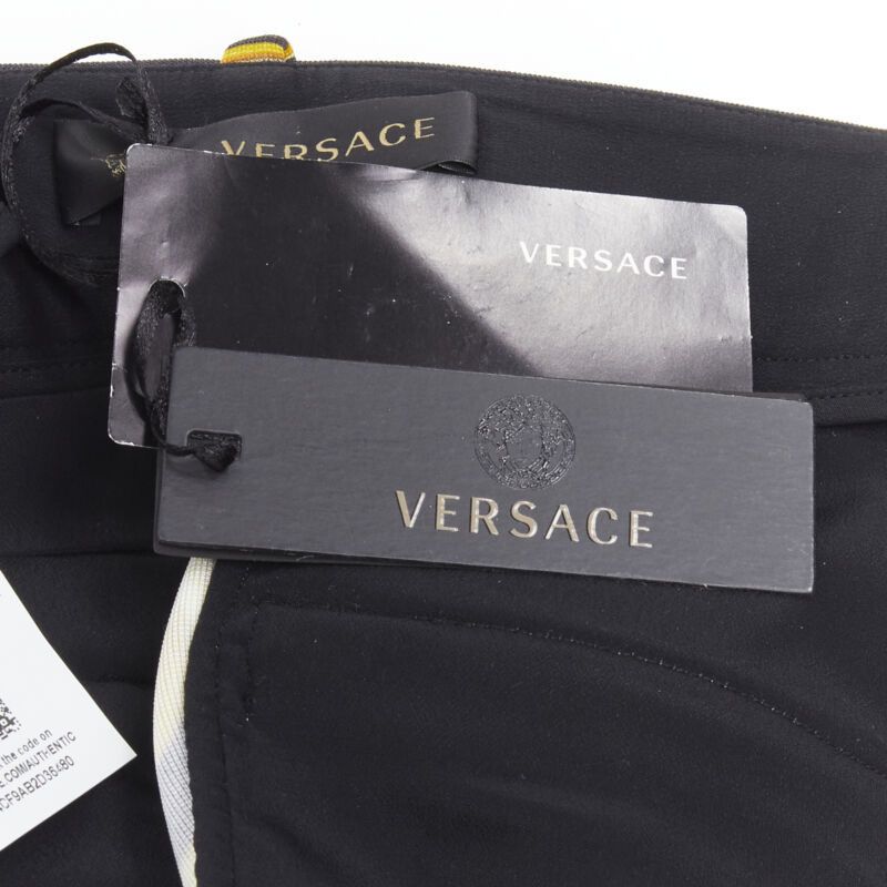 Versace new VERSACE Rodeo Barocco black gold baroque harness legging pants IT36 XXS Size 25" / US 0 / IT 36 - 9 Thumbnail