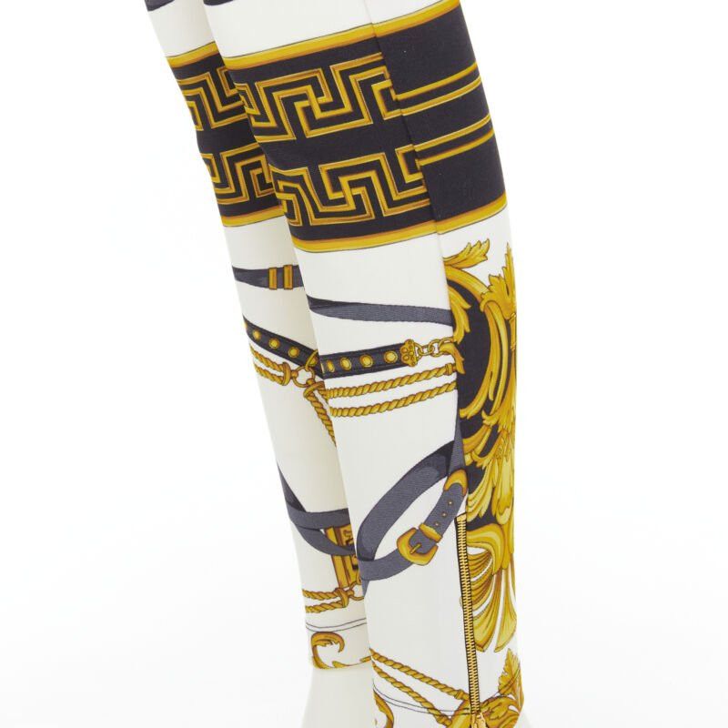 Versace new VERSACE Rodeo Barocco black gold baroque harness legging pants IT36 XXS Size 25" / US 0 / IT 36 - 7 Thumbnail