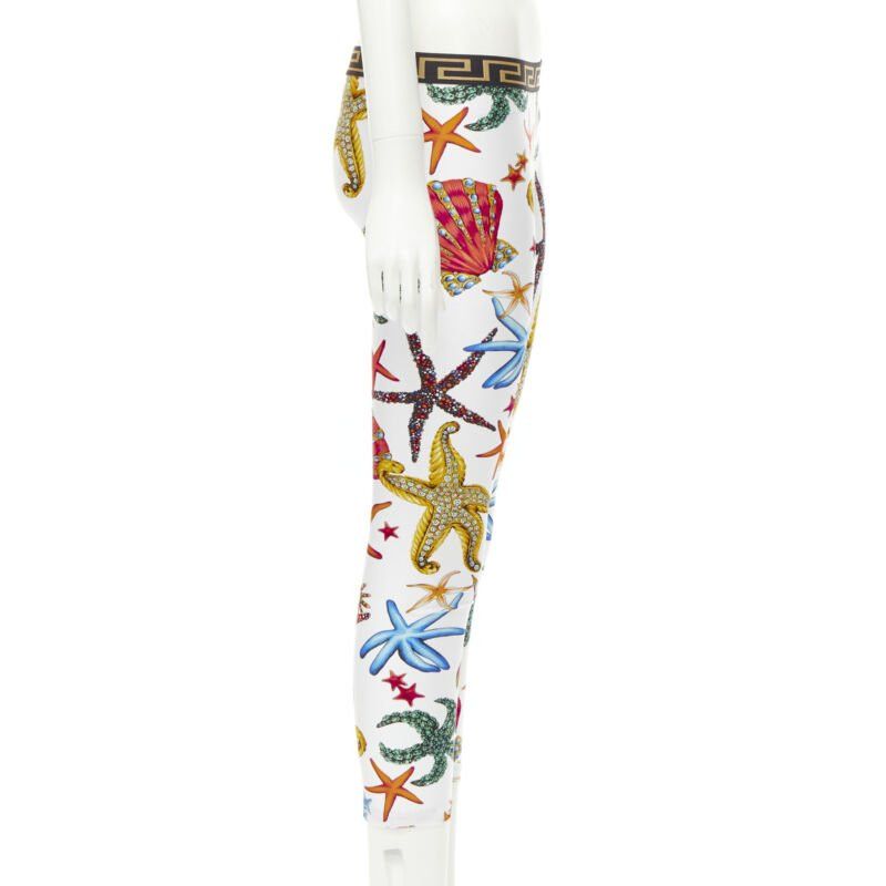 Versace new VERSACE Kids Tresor De La Mer print Greca leggings 12A XS Size 25" / US 0 / IT 36 - 4 Thumbnail