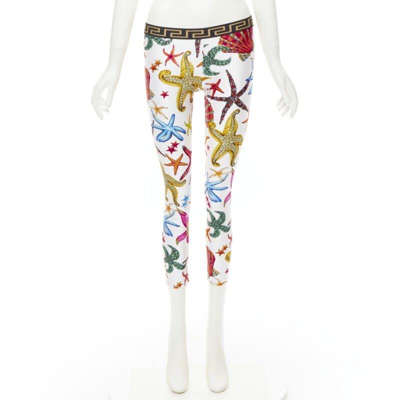 Versace new VERSACE Kids Tresor De La Mer print Greca leggings 12A XS Size 25" / US 0 / IT 36 - 8 Thumbnail