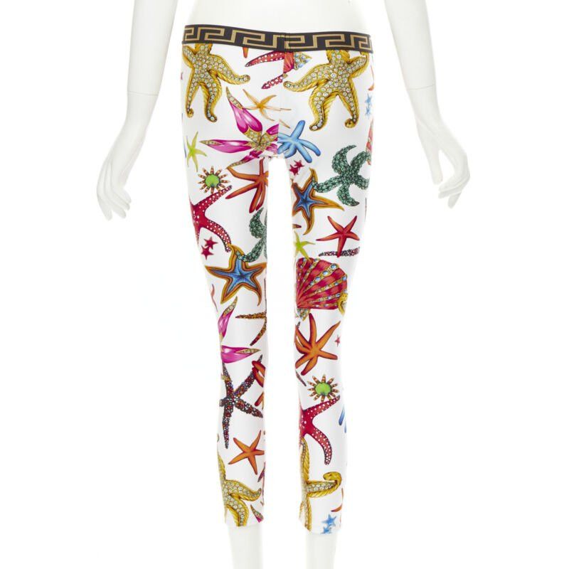 Versace new VERSACE Kids Tresor De La Mer print Greca leggings 12A XS Size 25" / US 0 / IT 36 - 5 Thumbnail