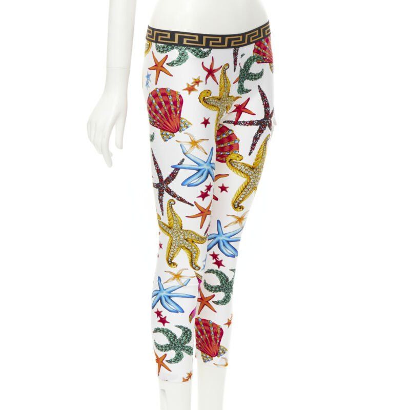 Versace new VERSACE Kids Tresor De La Mer print Greca leggings 12A XS Size 25" / US 0 / IT 36 - 3 Thumbnail
