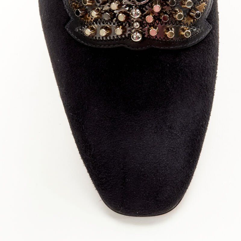 Christian Louboutin new CHRISTIAN LOUBOUTIN Ecupump Flat black suede studded CL crest loafer EU42 Size US 9 / EU 42 - 5 Thumbnail