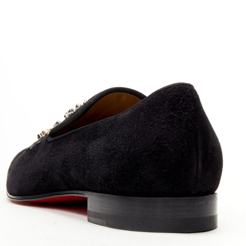 Christian Louboutin new CHRISTIAN LOUBOUTIN Ecupump Flat black suede studded CL crest loafer EU42 Size US 9 / EU 42 - 6 Thumbnail
