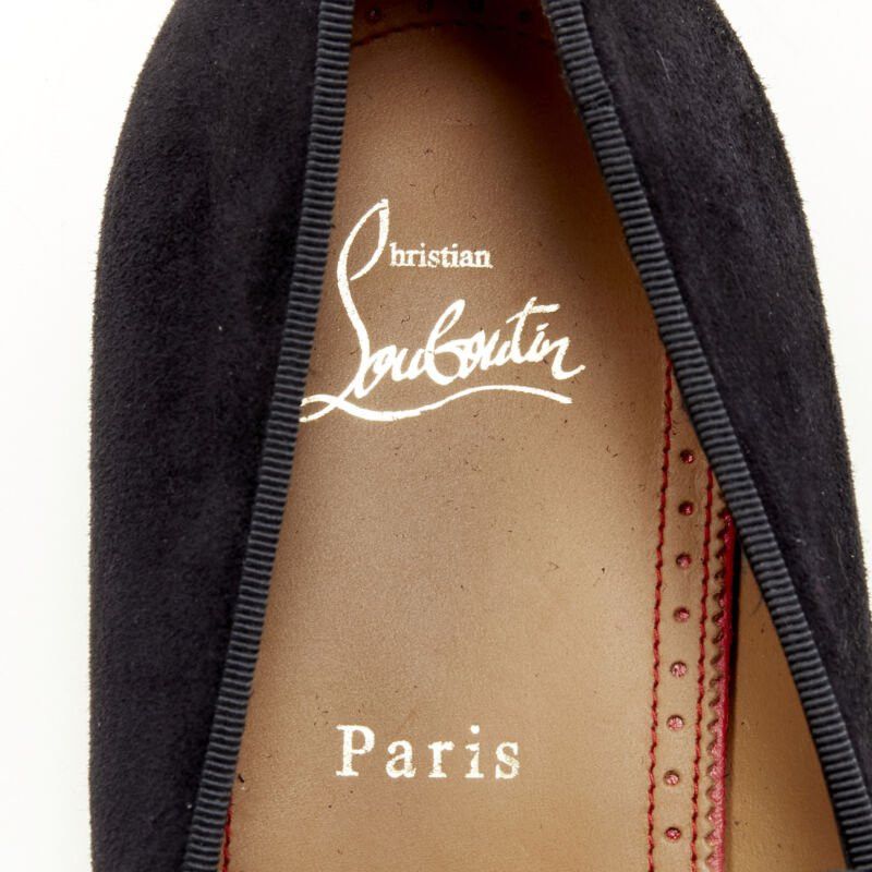 Christian Louboutin new CHRISTIAN LOUBOUTIN Ecupump Flat black suede studded CL crest loafer EU42 Size US 9 / EU 42 - 7 Thumbnail