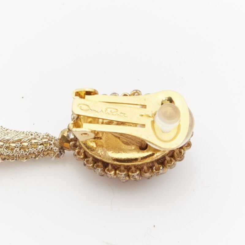 Oscar De La Renta OSCAR DE LA RENTA Large Starfish gold bead embellished clip on earrings Size ONE SIZE - 6 Thumbnail