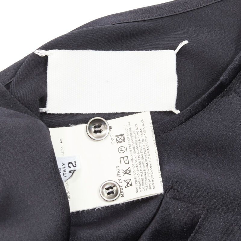 Maison Margiela MAISON MARGIELA 2005 Vintage 100% silk black sideways off shoulder top IT42 M Size M / US 6-8 / IT 42-44 - 12 Thumbnail