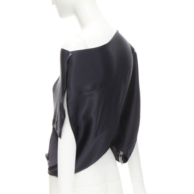 Maison Margiela MAISON MARGIELA 2005 Vintage 100% silk black sideways off shoulder top IT42 M Size M / US 6-8 / IT 42-44 - 7 Thumbnail