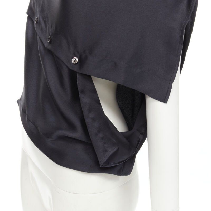 Maison Margiela MAISON MARGIELA 2005 Vintage 100% silk black sideways off shoulder top IT42 M Size M / US 6-8 / IT 42-44 - 9 Thumbnail