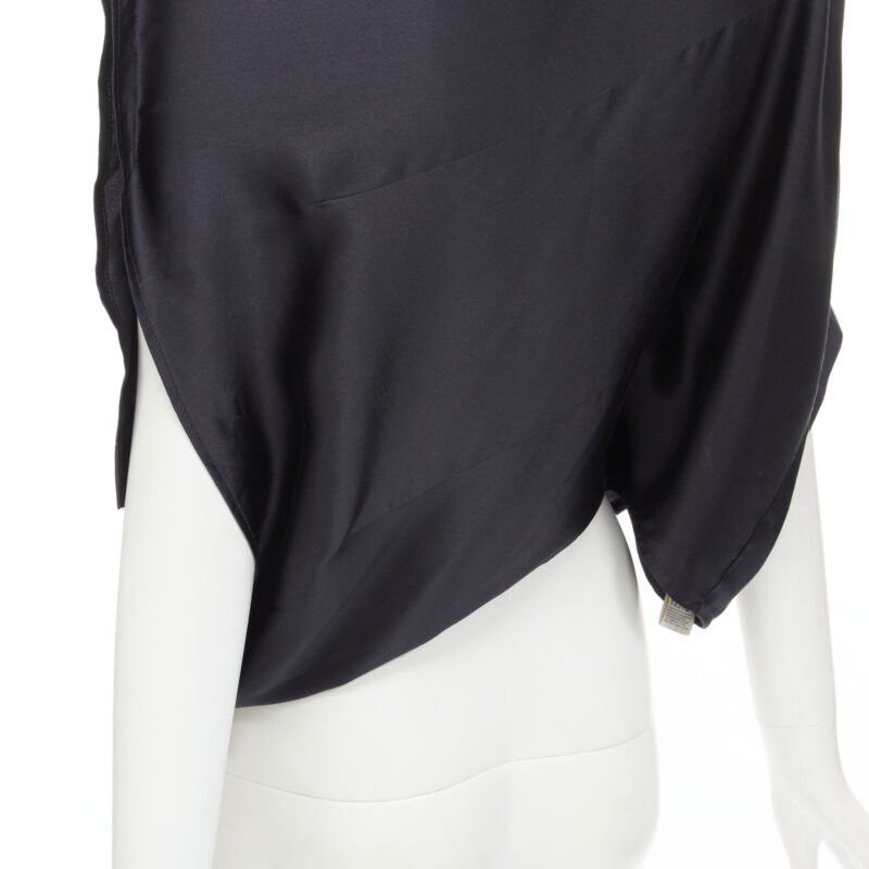 Maison Margiela MAISON MARGIELA 2005 Vintage 100% silk black sideways off shoulder top IT42 M Size M / US 6-8 / IT 42-44 - 10 Thumbnail