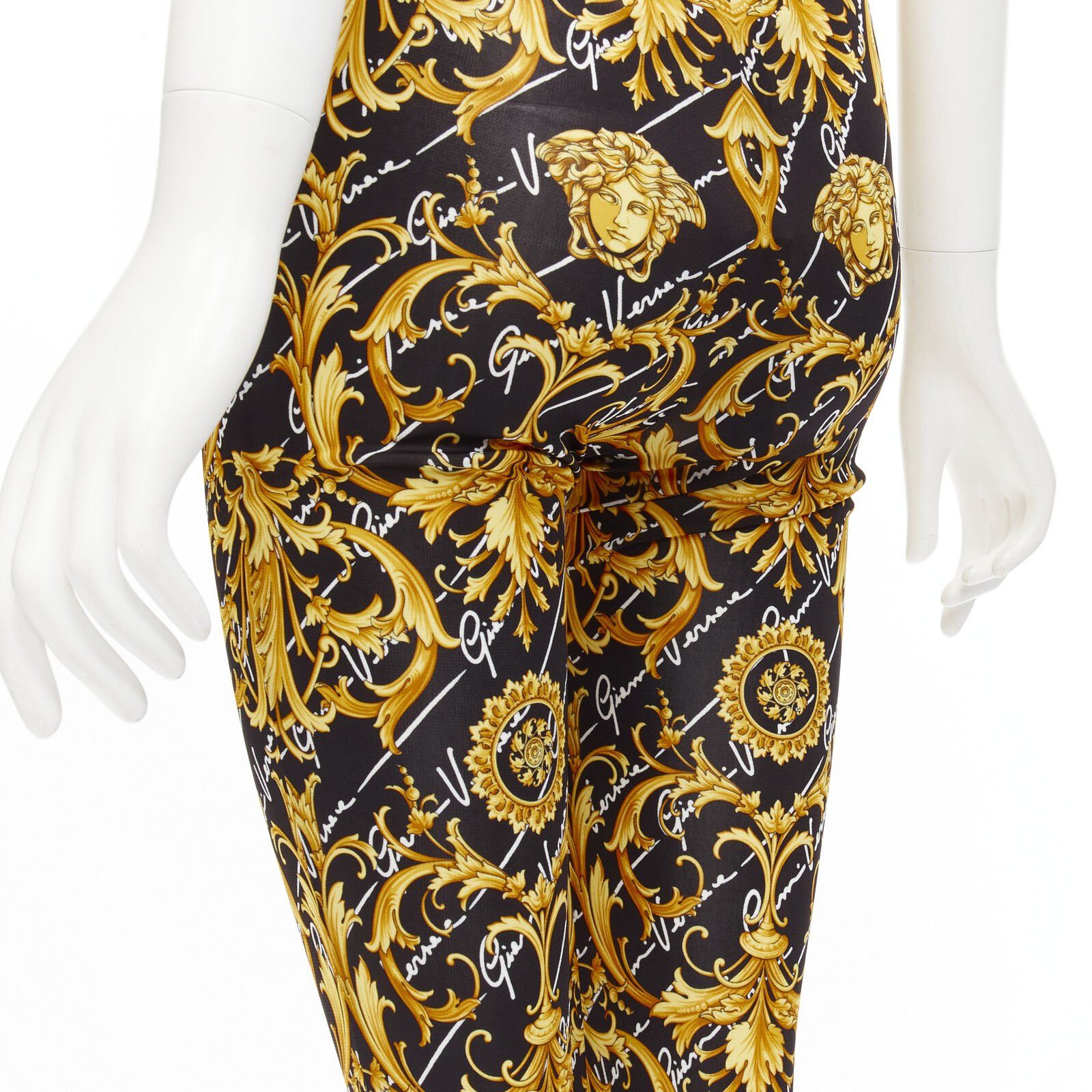 Versace VERSACE 2020 Runway Gianni Signature Medusa Barocco gold flare pants IT42 M Size 28" / US 6 / IT 42 - 8 Thumbnail