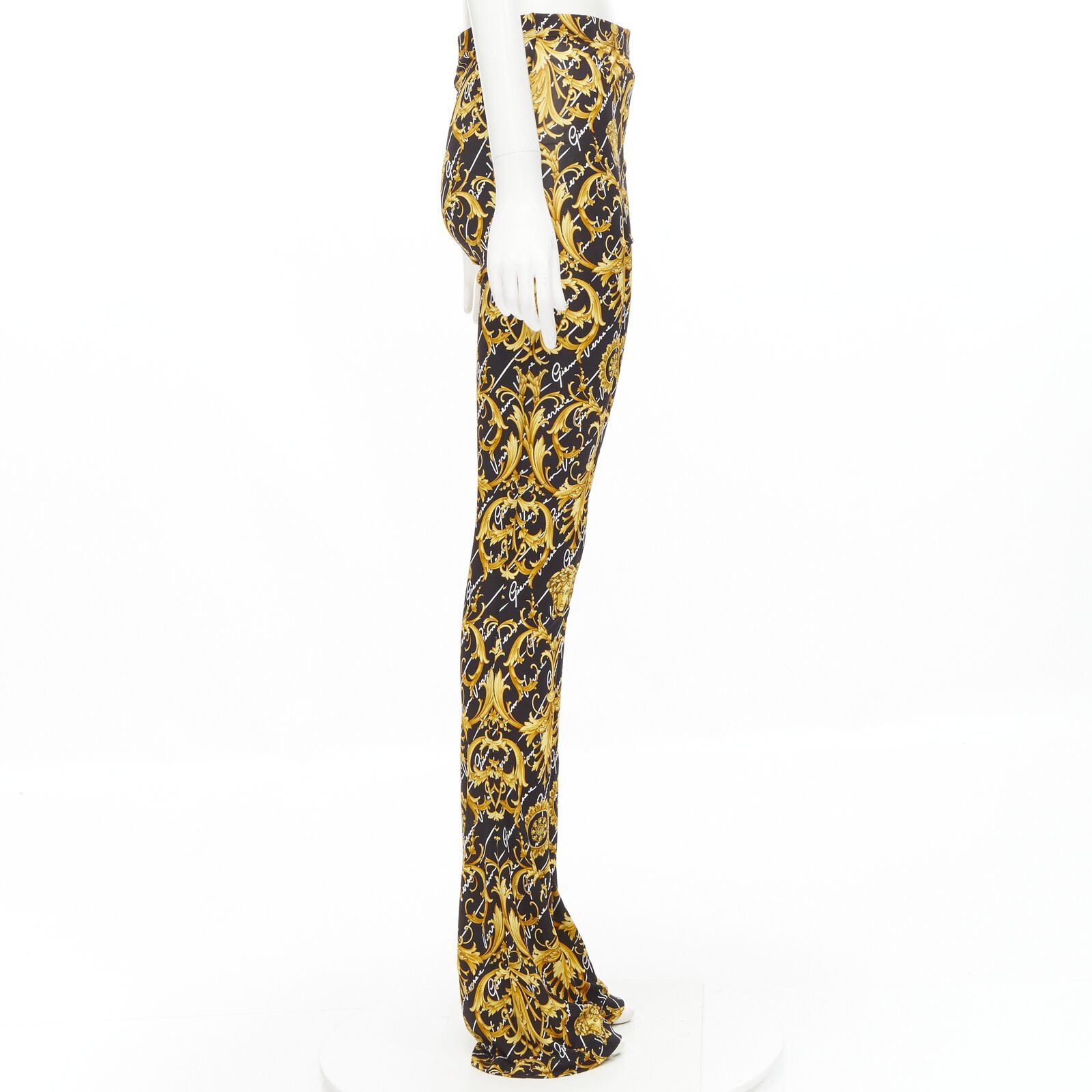 Versace VERSACE 2020 Runway Gianni Signature Medusa Barocco gold flare pants IT42 M Size 28" / US 6 / IT 42 - 4 Thumbnail