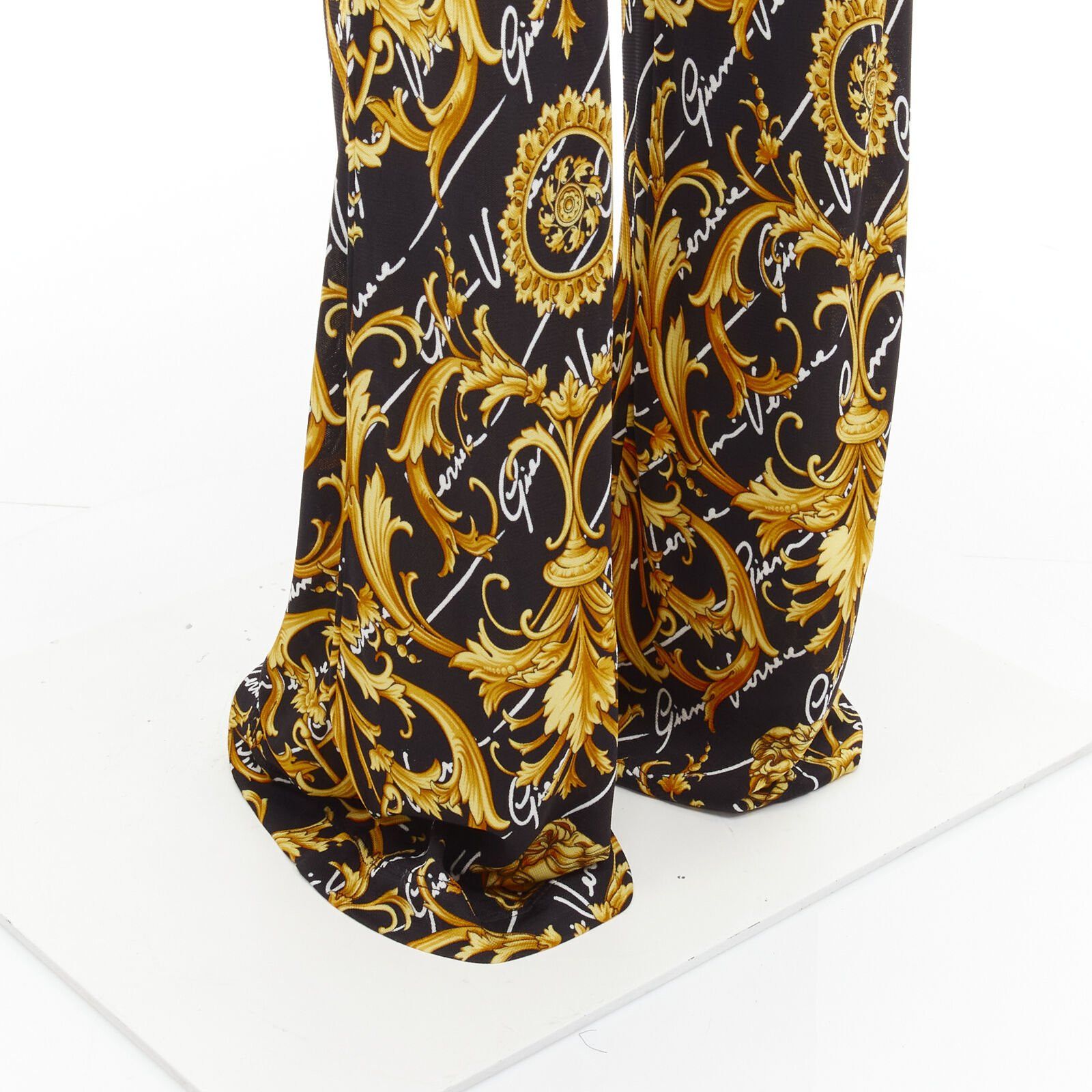 Versace VERSACE 2020 Runway Gianni Signature Medusa Barocco gold flare pants IT42 M Size 28" / US 6 / IT 42 - 2 Thumbnail
