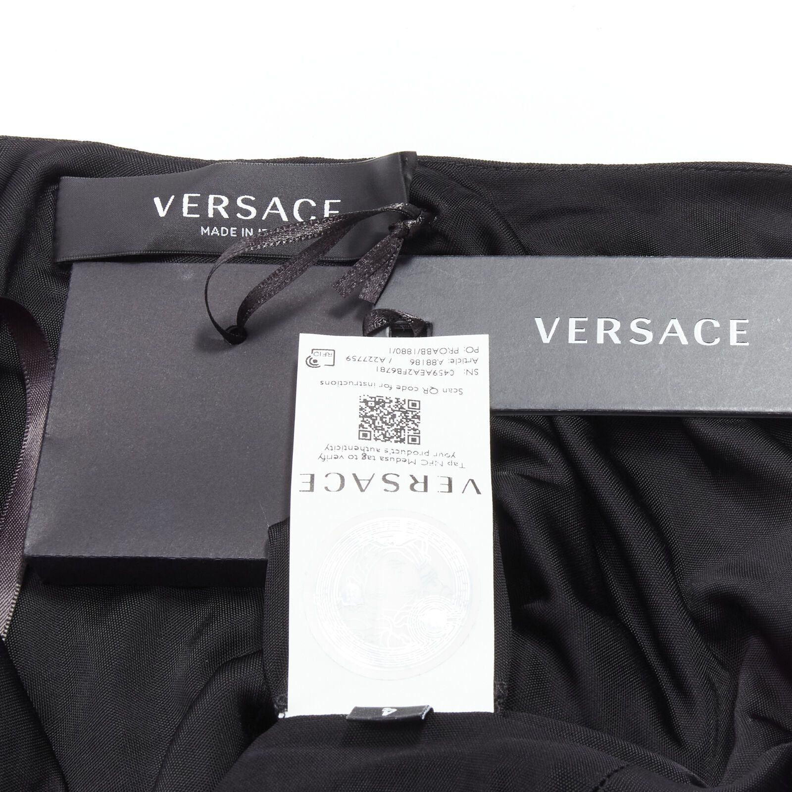 Versace new VERSACE Gianni Signature black pink crystal Medusa mini dress IT38 XS Size XS / US 0-2 / IT 36-38 - 9 Thumbnail