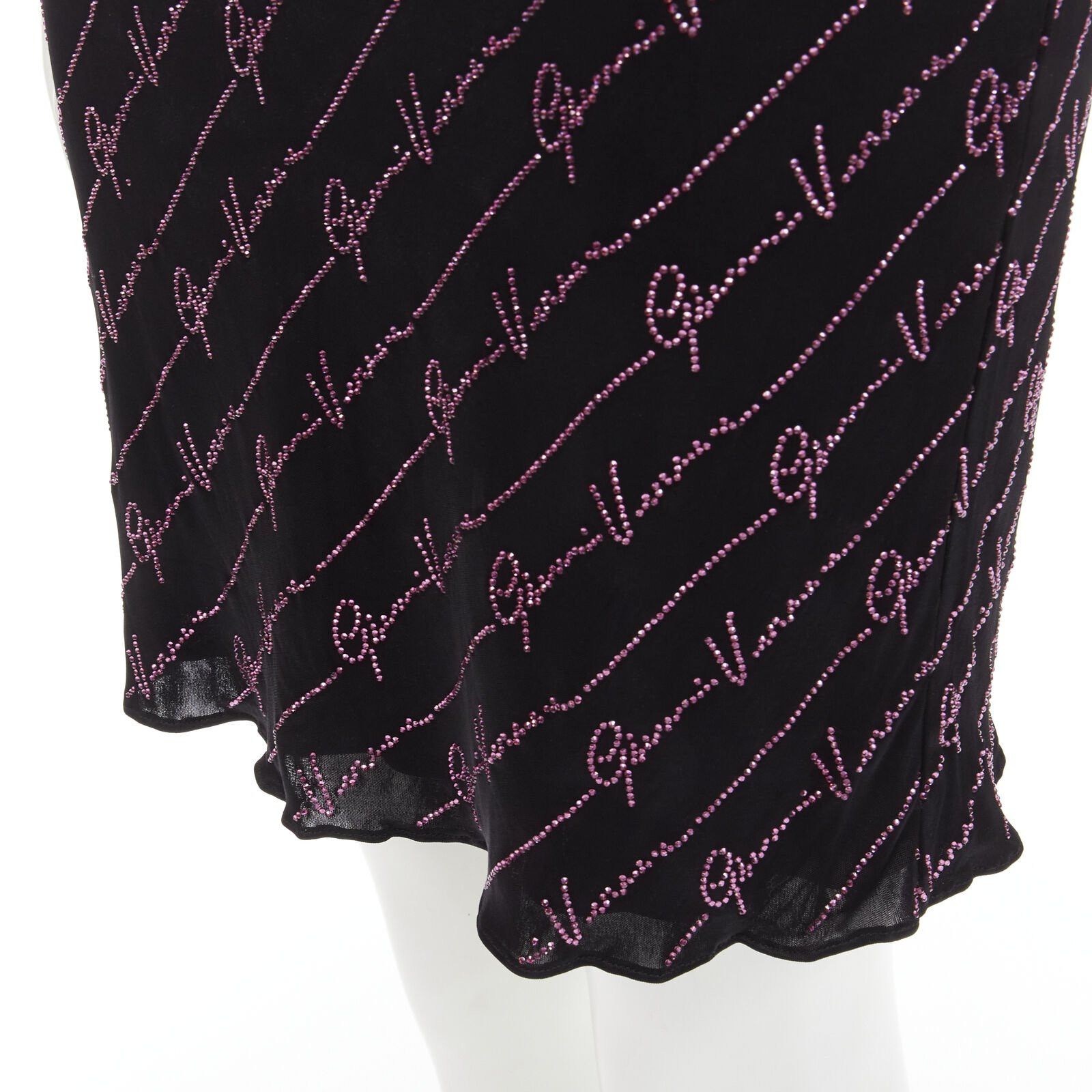 Versace new VERSACE Gianni Signature black pink crystal Medusa mini dress IT38 XS Size XS / US 0-2 / IT 36-38 - 8 Thumbnail