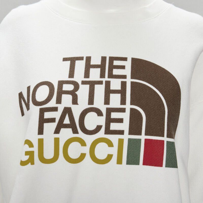 Gucci GUCCI THE NORTH FACE logo print white cotton oversized sweatshirt pullover XS Size XS / US 0-2 / IT 36-38 - 2 Thumbnail