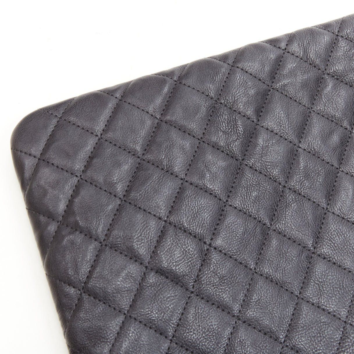 Chanel CHANEL Large Boy O Case black quilted leather chain trim flat pouch clutch bag Size ONE SIZE - 6 Thumbnail