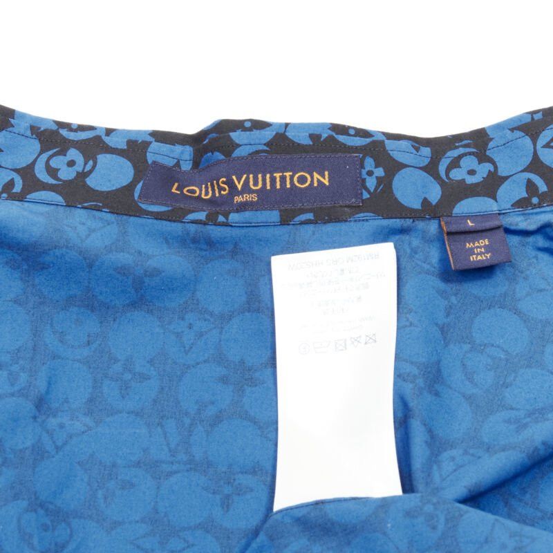 Louis Vuitton LOUIS VUITTON Virgil Abloh black blue polka dot LV monogram oversized shirt L Size US XL / EU 56 / 4 - 8 Thumbnail