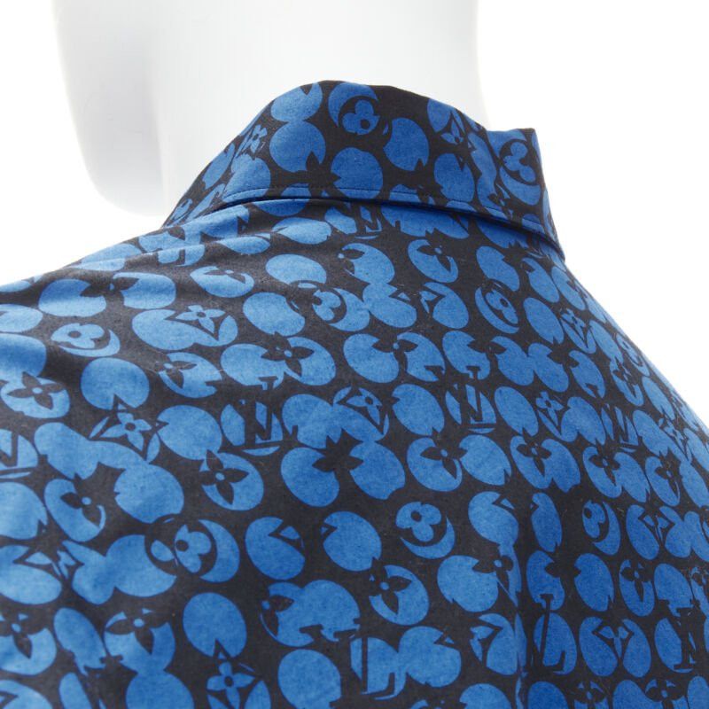 Louis Vuitton LOUIS VUITTON Virgil Abloh black blue polka dot LV monogram oversized shirt L Size US XL / EU 56 / 4 - 7 Thumbnail
