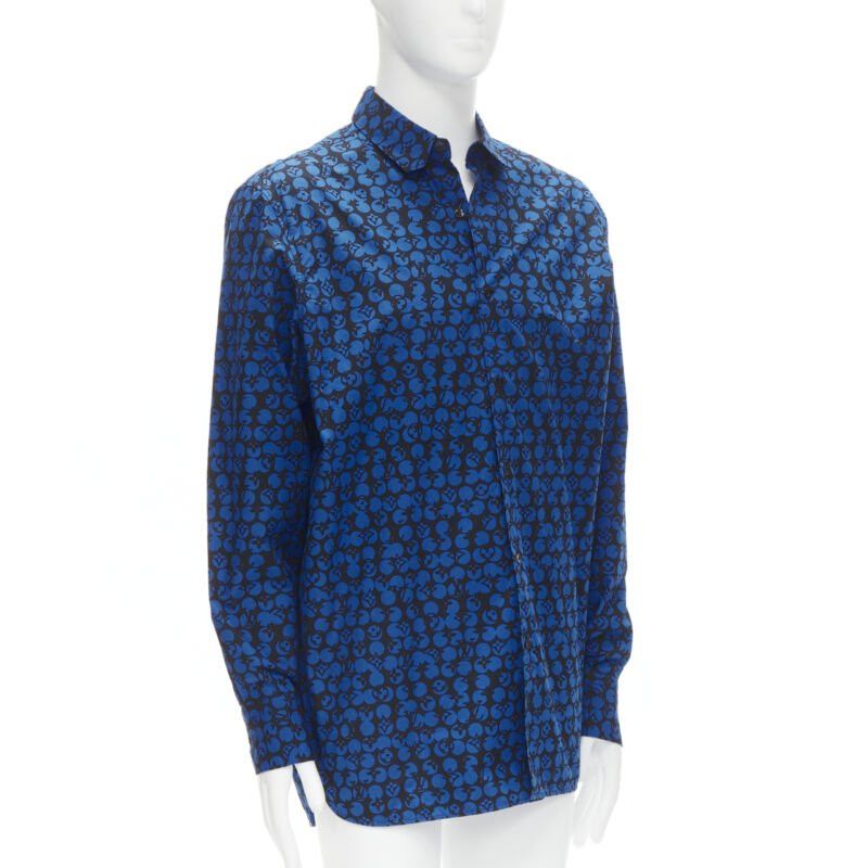 Louis Vuitton LOUIS VUITTON Virgil Abloh black blue polka dot LV monogram oversized shirt L Size US XL / EU 56 / 4 - 3 Thumbnail