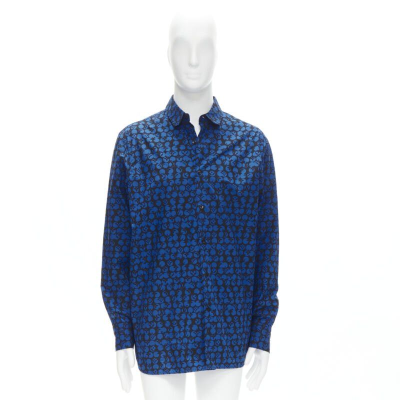 Louis Vuitton LOUIS VUITTON Virgil Abloh black blue polka dot LV monogram oversized shirt L Size US XL / EU 56 / 4 - 9 Thumbnail