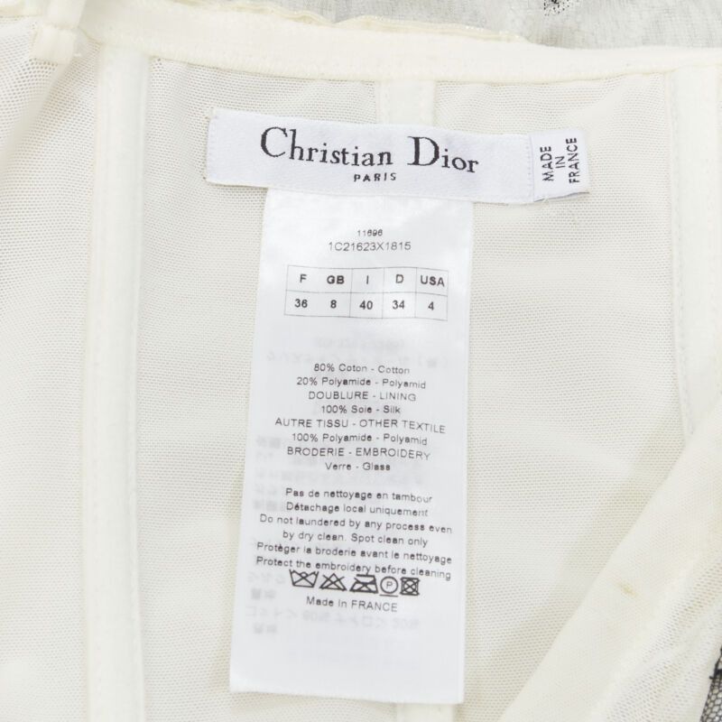 Dior CHRISTIAN DIOR JOHN GALLIANO 2011 Runway lace bead embellished bow dress FR36 S Size XS / US 0-2 / IT 36-38 - 10 Thumbnail