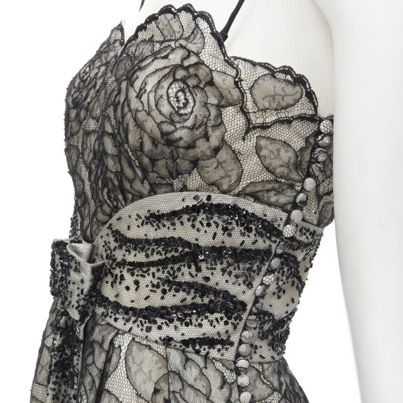 Dior CHRISTIAN DIOR JOHN GALLIANO 2011 Runway lace bead embellished bow dress FR36 S Size XS / US 0-2 / IT 36-38 - 2 Thumbnail