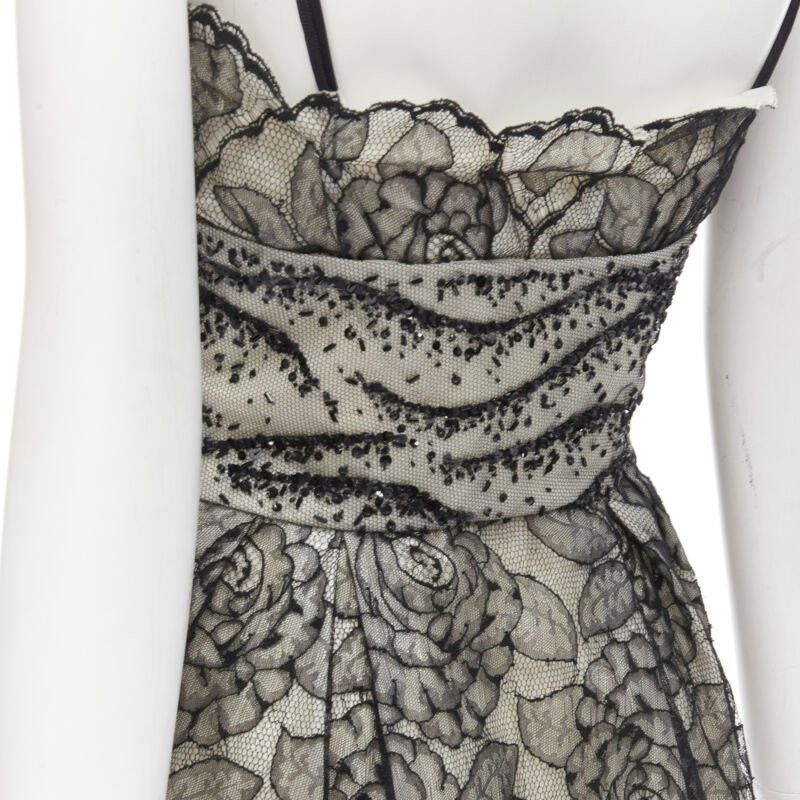 Dior CHRISTIAN DIOR JOHN GALLIANO 2011 Runway lace bead embellished bow dress FR36 S Size XS / US 0-2 / IT 36-38 - 8 Thumbnail