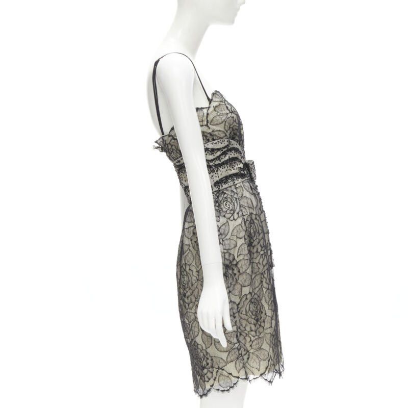 Dior CHRISTIAN DIOR JOHN GALLIANO 2011 Runway lace bead embellished bow dress FR36 S Size XS / US 0-2 / IT 36-38 - 4 Thumbnail