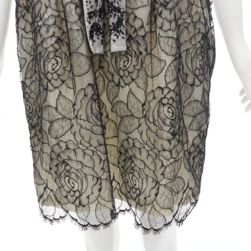 Dior CHRISTIAN DIOR JOHN GALLIANO 2011 Runway lace bead embellished bow dress FR36 S Size XS / US 0-2 / IT 36-38 - 9 Thumbnail