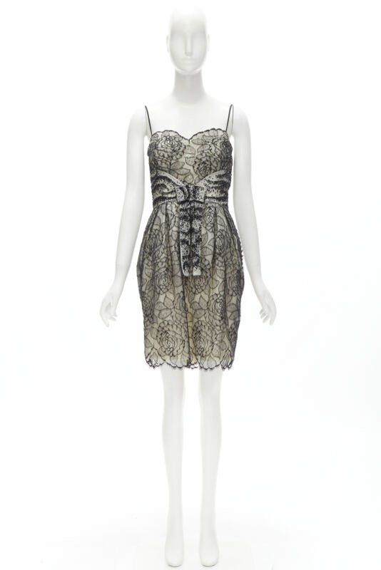 Dior CHRISTIAN DIOR JOHN GALLIANO 2011 Runway lace bead embellished bow dress FR36 S Size XS / US 0-2 / IT 36-38 - 11 Thumbnail