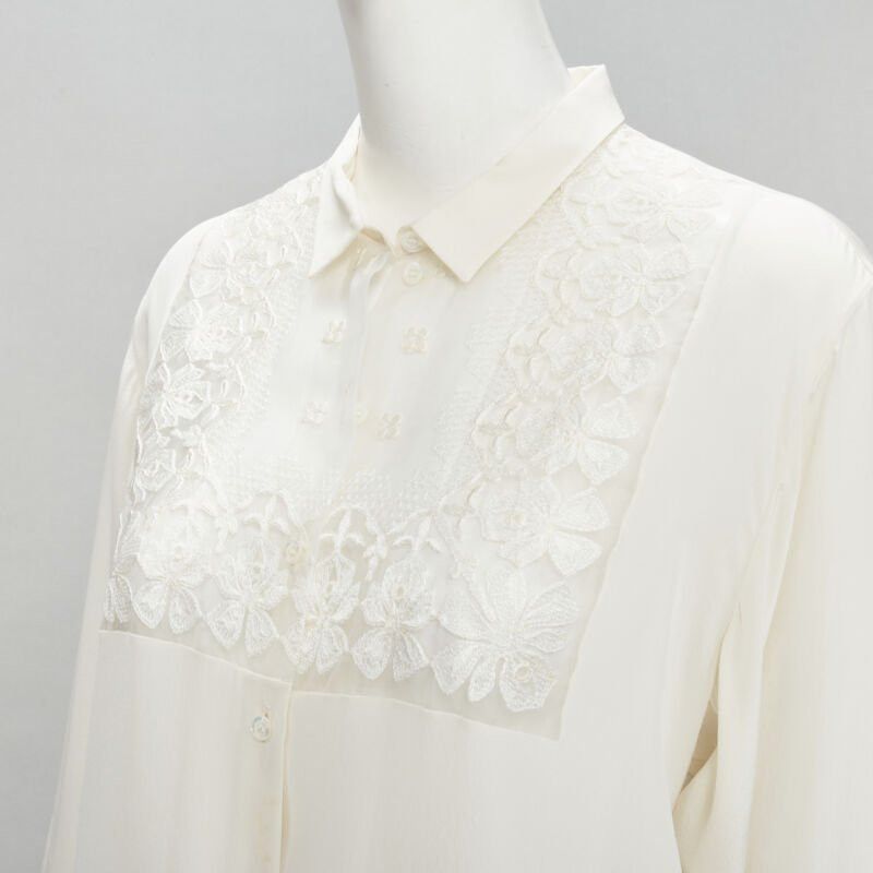 Dior CHRISTIAN DIOR 100% silk sheer floral embroidery long sleeve shirt FR44 XL Size XL / US 12-14 / IT 48-50 - 2 Thumbnail