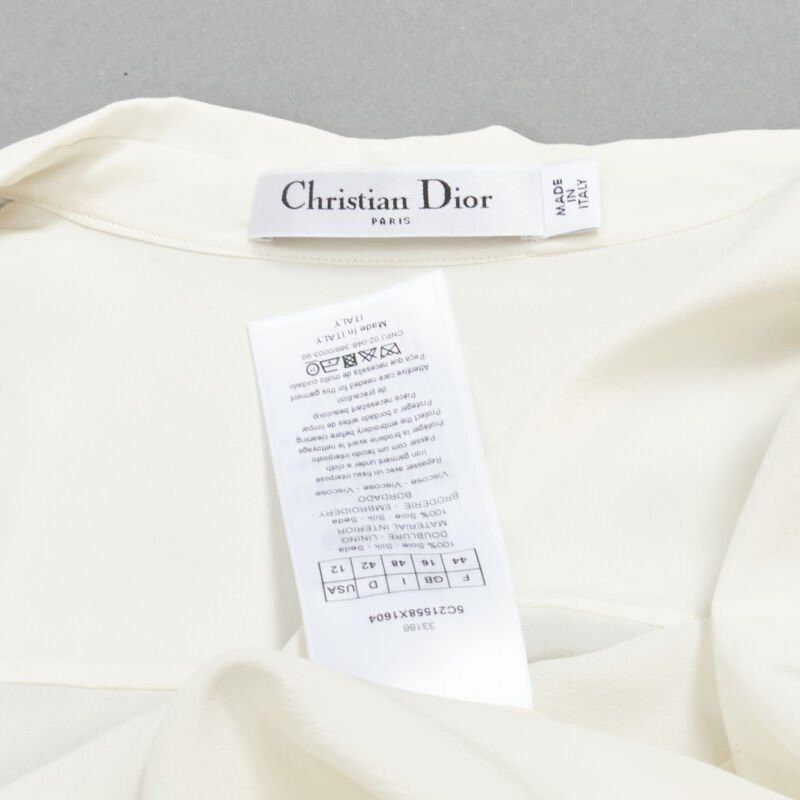 Dior CHRISTIAN DIOR 100% silk sheer floral embroidery long sleeve shirt FR44 XL Size XL / US 12-14 / IT 48-50 - 10 Thumbnail