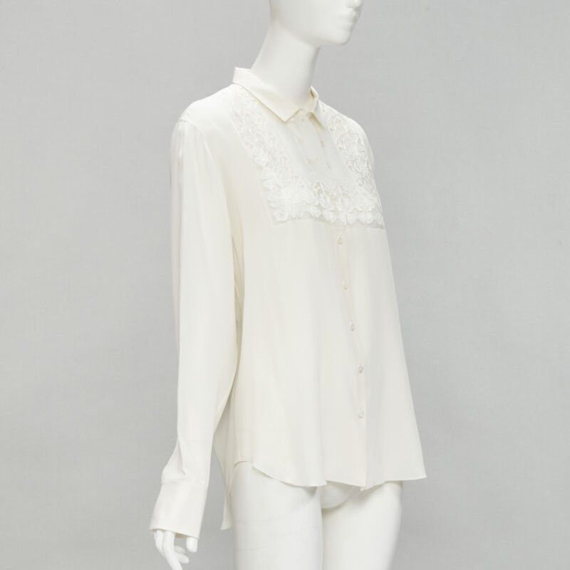 Dior CHRISTIAN DIOR 100% silk sheer floral embroidery long sleeve shirt FR44 XL Size XL / US 12-14 / IT 48-50 - 3 Thumbnail