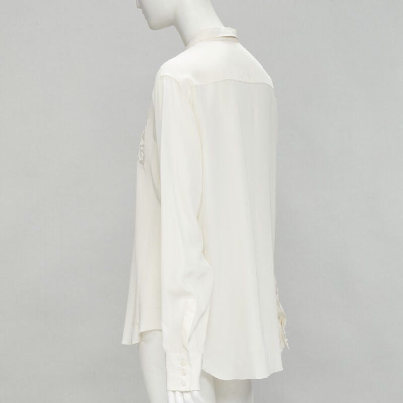 Dior CHRISTIAN DIOR 100% silk sheer floral embroidery long sleeve shirt FR44 XL Size XL / US 12-14 / IT 48-50 - 6 Thumbnail