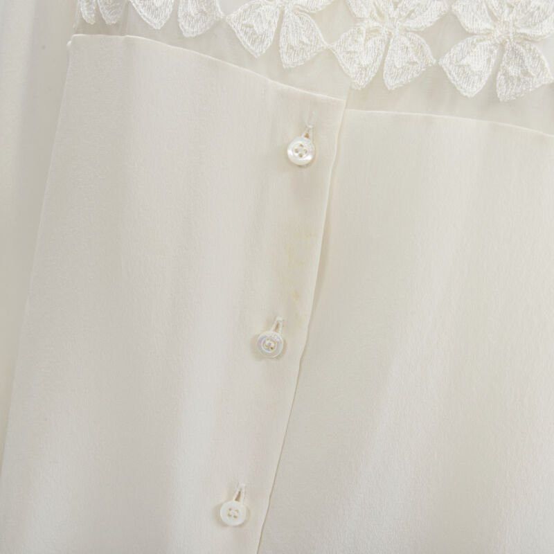 Dior CHRISTIAN DIOR 100% silk sheer floral embroidery long sleeve shirt FR44 XL Size XL / US 12-14 / IT 48-50 - 8 Thumbnail
