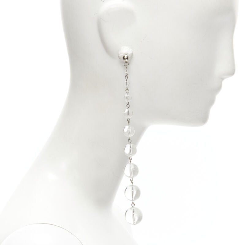 Oscar De La Renta new OSCAR DE LA RENTA clear enamel acrylic ball drop statement earrings Size ONE SIZE - 3 Thumbnail