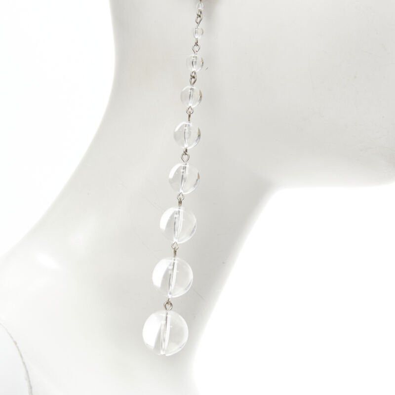 Oscar De La Renta new OSCAR DE LA RENTA clear enamel acrylic ball drop statement earrings Size ONE SIZE - 4 Thumbnail