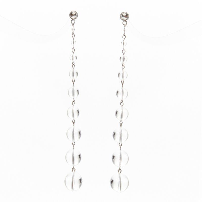 Oscar De La Renta new OSCAR DE LA RENTA clear enamel acrylic ball drop statement earrings Size ONE SIZE - 2 Thumbnail