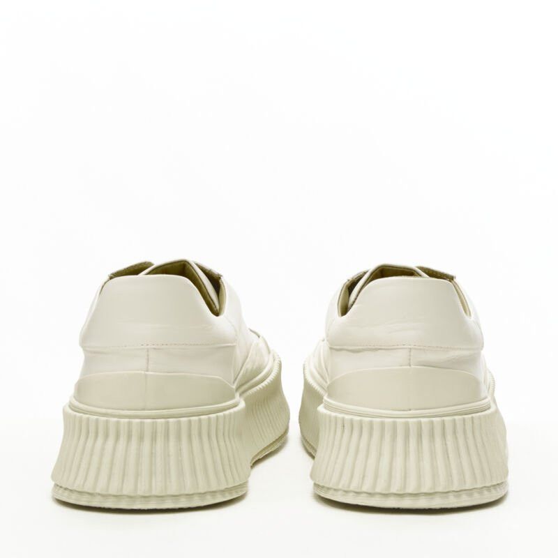 Jil Sander new JIL SANDER light beige leather chunky rubber platform sole sneaker EU40 Size US 10 / IT 40 - 5 Thumbnail