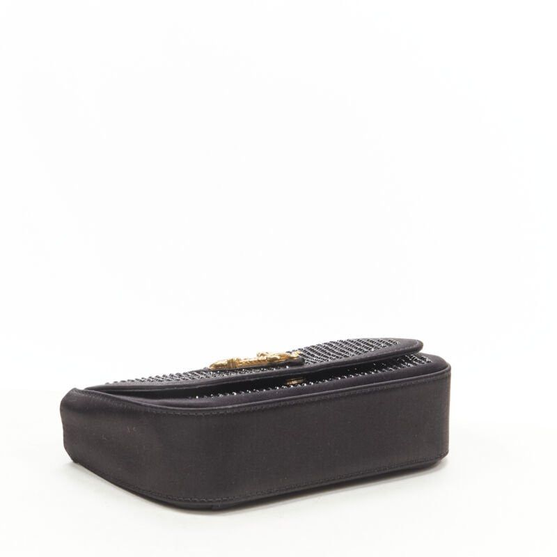 Versace VERSACE Virtus Barocco black crystal embellished flap crossbody clutch bag Size ONE SIZE - 6 Thumbnail