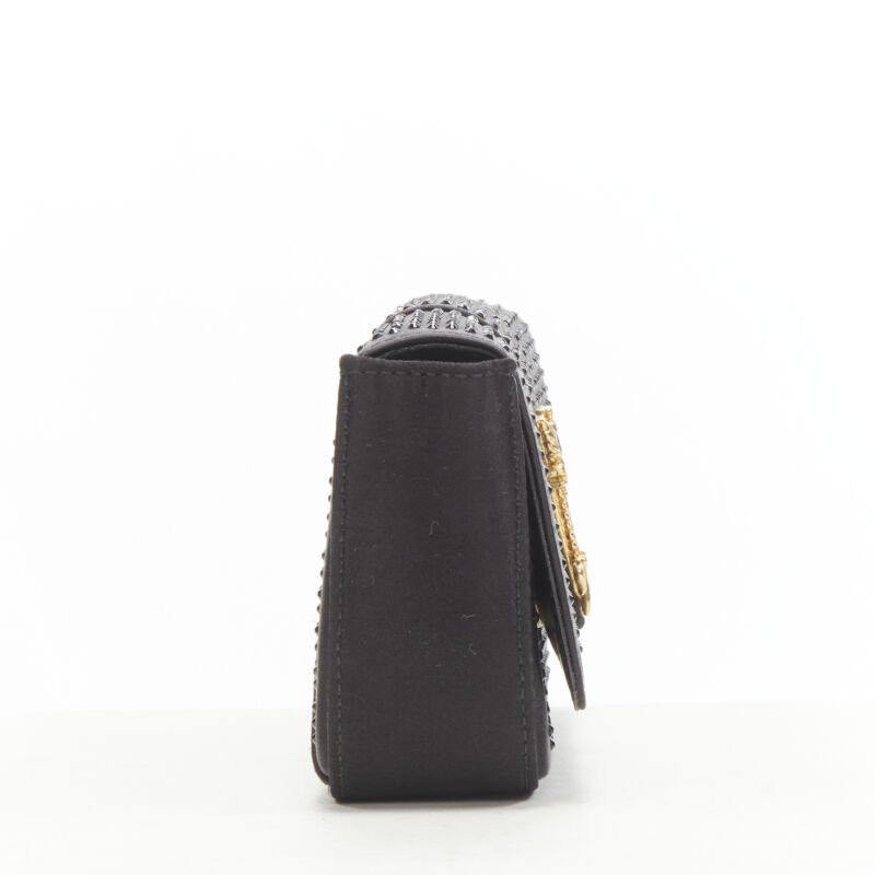 Versace VERSACE Virtus Barocco black crystal embellished flap crossbody clutch bag Size ONE SIZE - 4 Thumbnail
