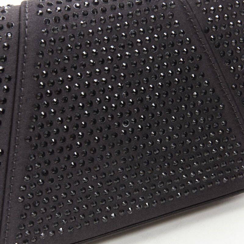 Versace VERSACE Virtus Barocco black crystal embellished flap crossbody clutch bag Size ONE SIZE - 8 Thumbnail