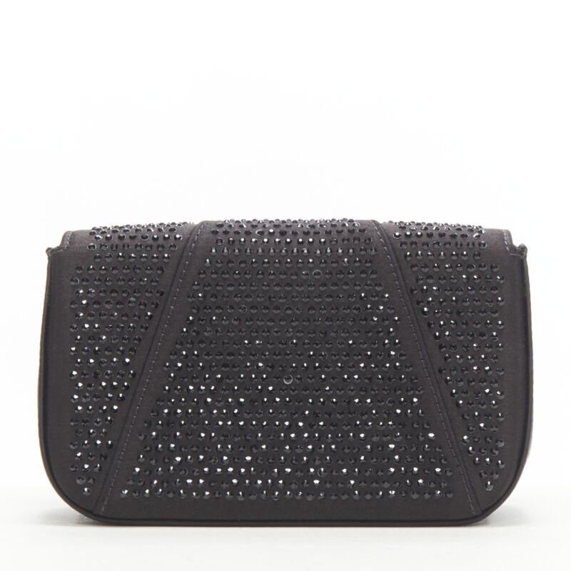 Versace VERSACE Virtus Barocco black crystal embellished flap crossbody clutch bag Size ONE SIZE - 5 Thumbnail