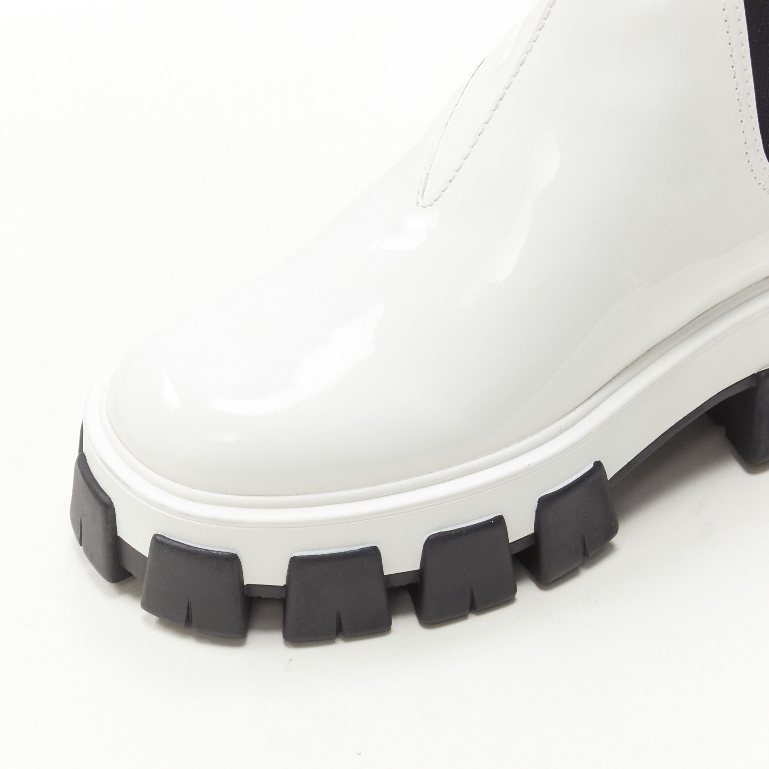 Prada PRADA 2019 Monolith white patent lug sole platform ankle boot EU36 Size US 6 / IT 36 - 7 Thumbnail